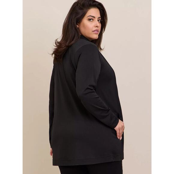 Torrid Crepe Open Front Cardigan – Black – Size 5XL - Picture 6 of 10